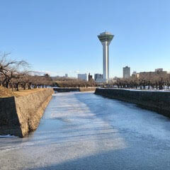 四季の表情豊かな五稜郭公園と公園に面した六花亭